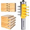 Reversible Finger Glue Joint Router Bit 1/2 Inch Shank, Newdeli Bearing Finger Joint Router Bits Carbide Joinery Wood Milling Cutter for DIY Door Table Cabinet Shelve Furniture