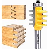 Reversible Finger Glue Joint Router Bit 1/2 Inch Shank, Newdeli Bearing Finger Joint Router Bits Carbide Joinery Wood Milling