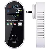 3-in-1 Carbon Monoxide Detector, Carbon Monoxide Detector Plug in Wall with Temperature & Humidity Display, CO Alarm Monitor 