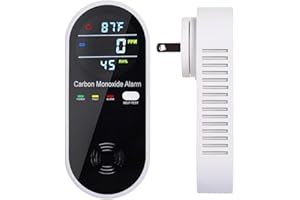 3-in-1 Carbon Monoxide Detector, Carbon Monoxide Detector Plug in Wall with Temperature & Humidity Display, CO Alarm Monitor 