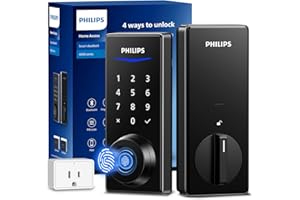 Philips Wi-Fi Smart Door Lock, Keyless Entry Door Lock with App Control,Fingerprint ID,Auto Lock,Keypad Deadbolt with Wi-Fi Bridge Adaptor,Smart Locks for Front Door-Matte Black