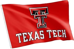 Desert Cactus Texas Tech University TTU Flag - 3 x 5 Feet Raiders Banner, Indoor/Outdoor Durable Fabric, 100% Polyester Design (Style 3)