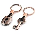 maycom Creative Fashion Leather Couple Keychain Key Chain Ring Keyring Key Fob Key & Lock 83513-2(Copper)
