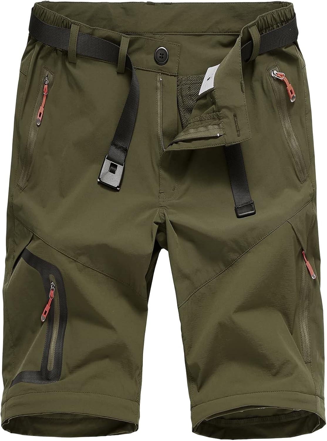 CAMOFOXIN Men's Hiking Pants Outdoor Convertible Quick Dry Fishing Pants & Shorts (Khaki, Black): Clothing