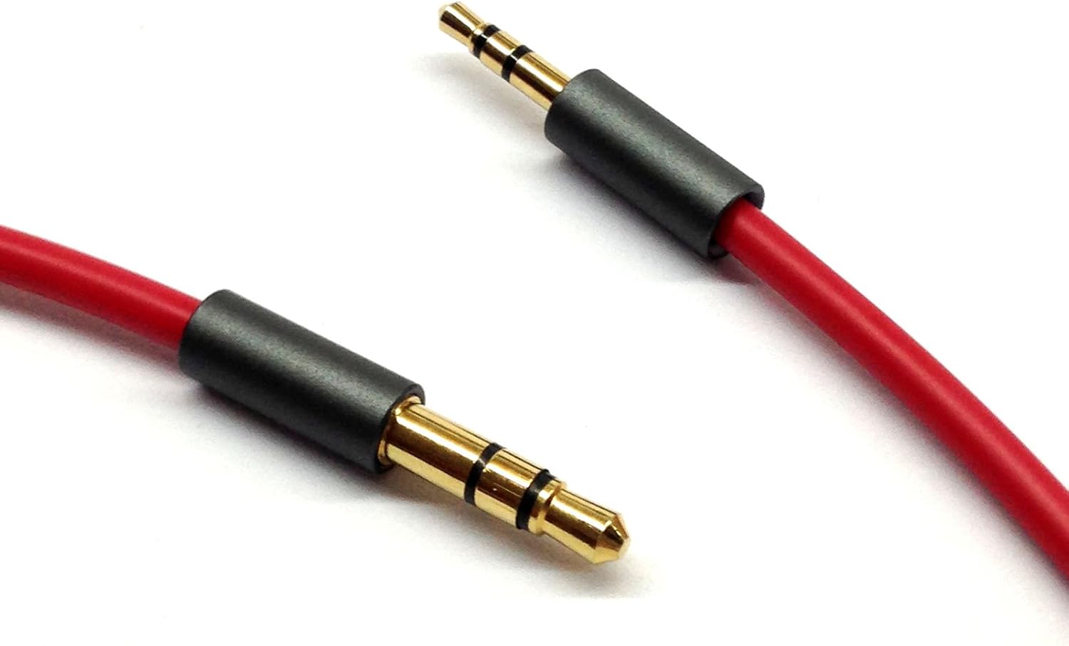 KetDirect Red 9ft Gold Plated Design 3.5mm Male to 2.5mm Male Car Auxiliary Audio cable Cord headphone connect cable for Apple Android Smartphone - Image 5