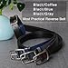 Reversible Women Leather Belt for Jeans, MoAnBee Ladies Belt Reverse 28mm Belt