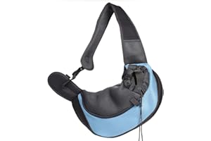 Pet Dog Sling Carrier, Breathable Mesh Portable Travel Safe Pet Sling Shoulder Bag Carrier with Adjustable Non-Slip Shoulder 