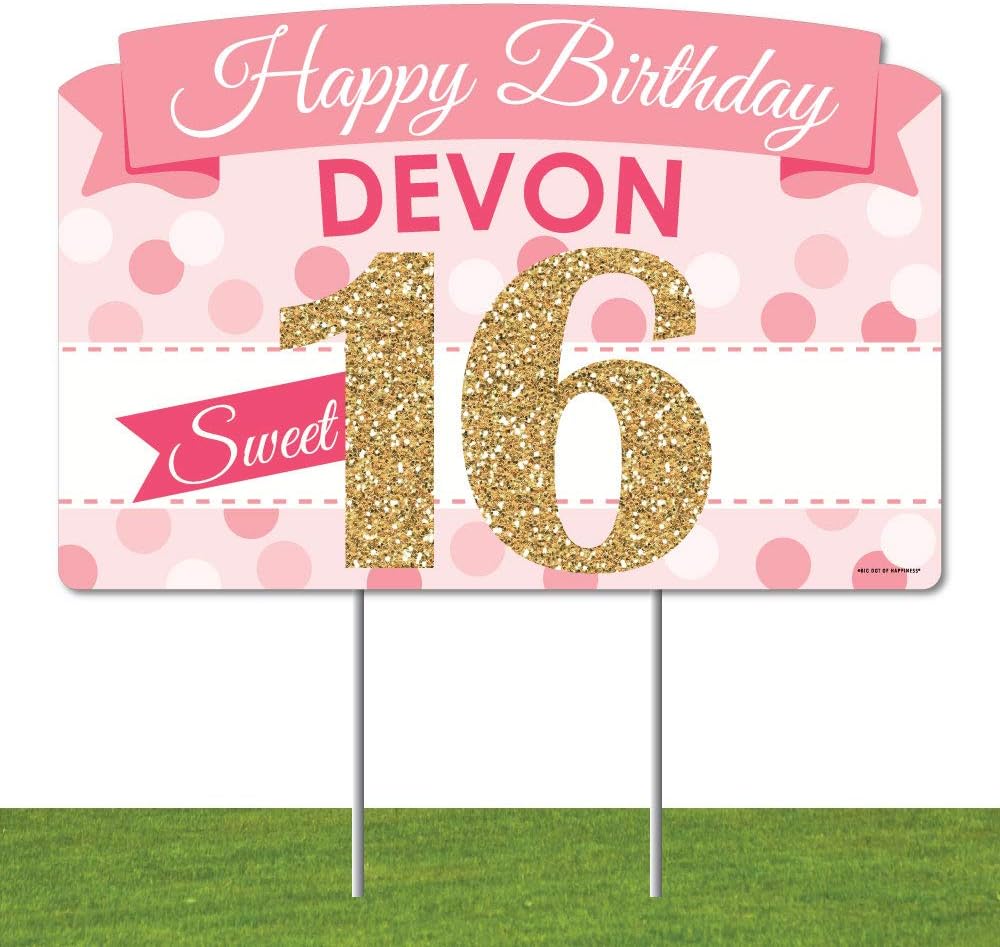 Big Dot of Happiness Personalized Sweet 1616th Birthday