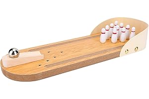Mini Bowling Game Set with Wooden Desktop Decoration, Lightweight and for Kids Toys