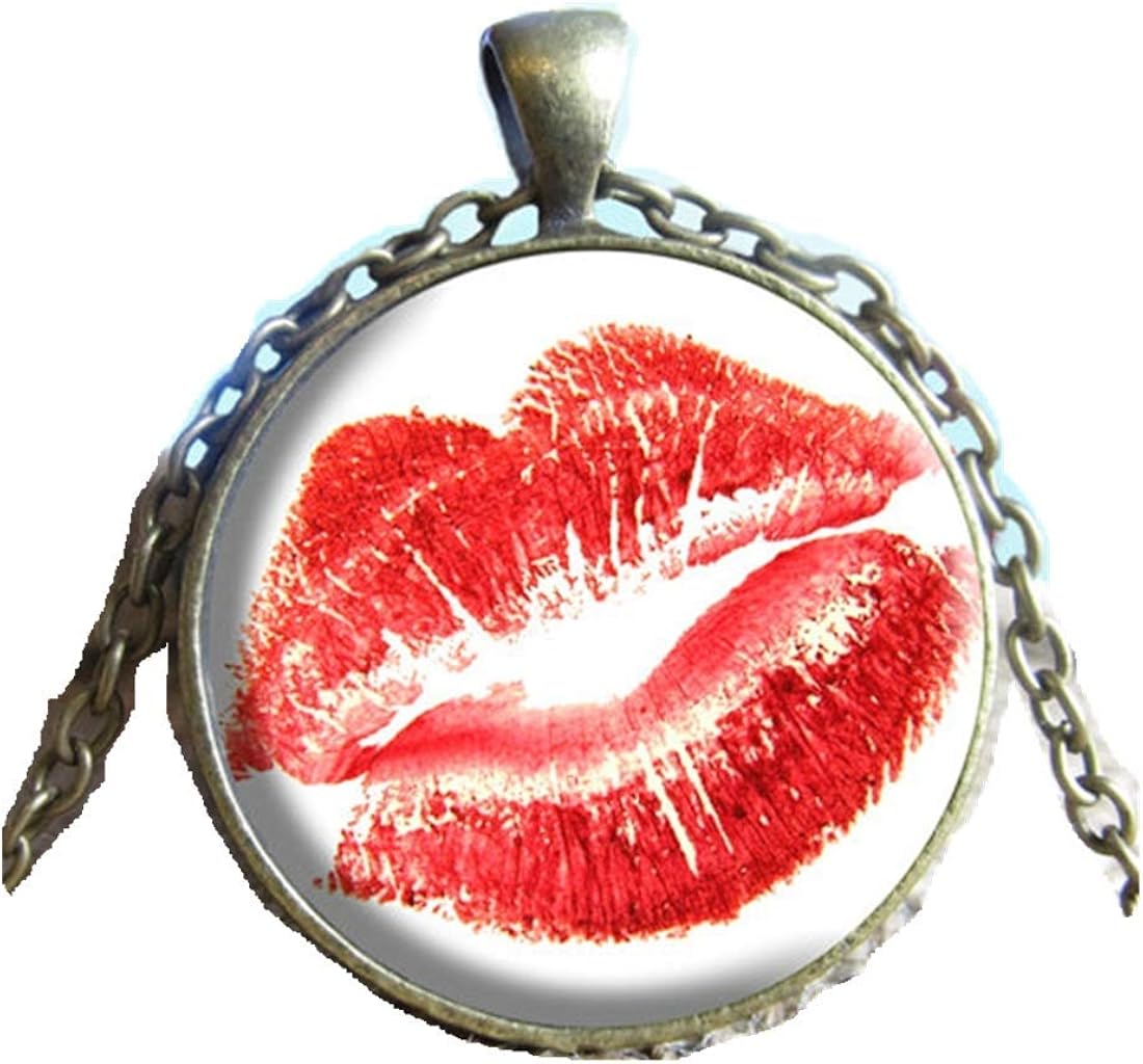 The Kiss, Kiss Pendant Jewelry, Lips Necklace Jewelry