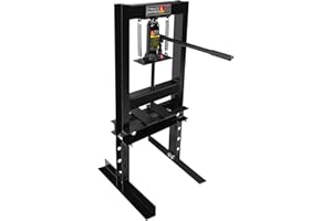 BOUPOWER Hydraulic Press,6 Ton H-Frame Garage Floor Adjustable Shop Press with Stamping Plates to Bend, Straighten, Or Press Parts, Install Bearings & U-Joints