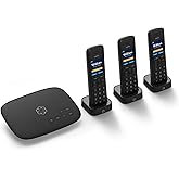Ooma Telo VoIP with 3 HD3 Handsets Complete Home Phone System for Unlimited Nationwide Calling, Mobile App Access, and Roboca