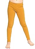 STRETCH IS COMFORT Girl's Cotton Leggings Mustard
