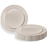 Silver Spoons Classic Cream Disposable Plastic Salad Plates - 9" (Pack of 20) - Ideal for Weddings, Parties & Special Occasions