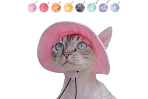 URNAT Pet Cat/Dog Bucket Hat Cool Costume – Practical Stylish Dress Up Clothing Accessories for Festival Party Outdoor Activities (Pink, Small)