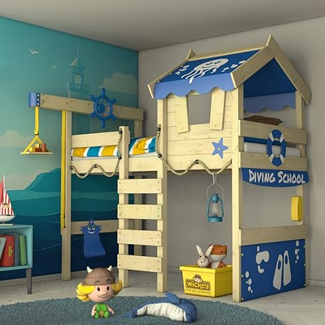 WICKEY Kinderbett 'CrAzY Jelly' - Hochbett - Spielbett - 90x200 cm