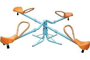 CUISINSMART Teeter Totter for Kids Outdoor,360° Rotate Seesaw,Playground Equipment Swivel Teeter Totter for Outdoor Backyard/Indoor,Sit and Spin Teeter Totter for Kids, Toddlers, Boys, Children -4 Seat