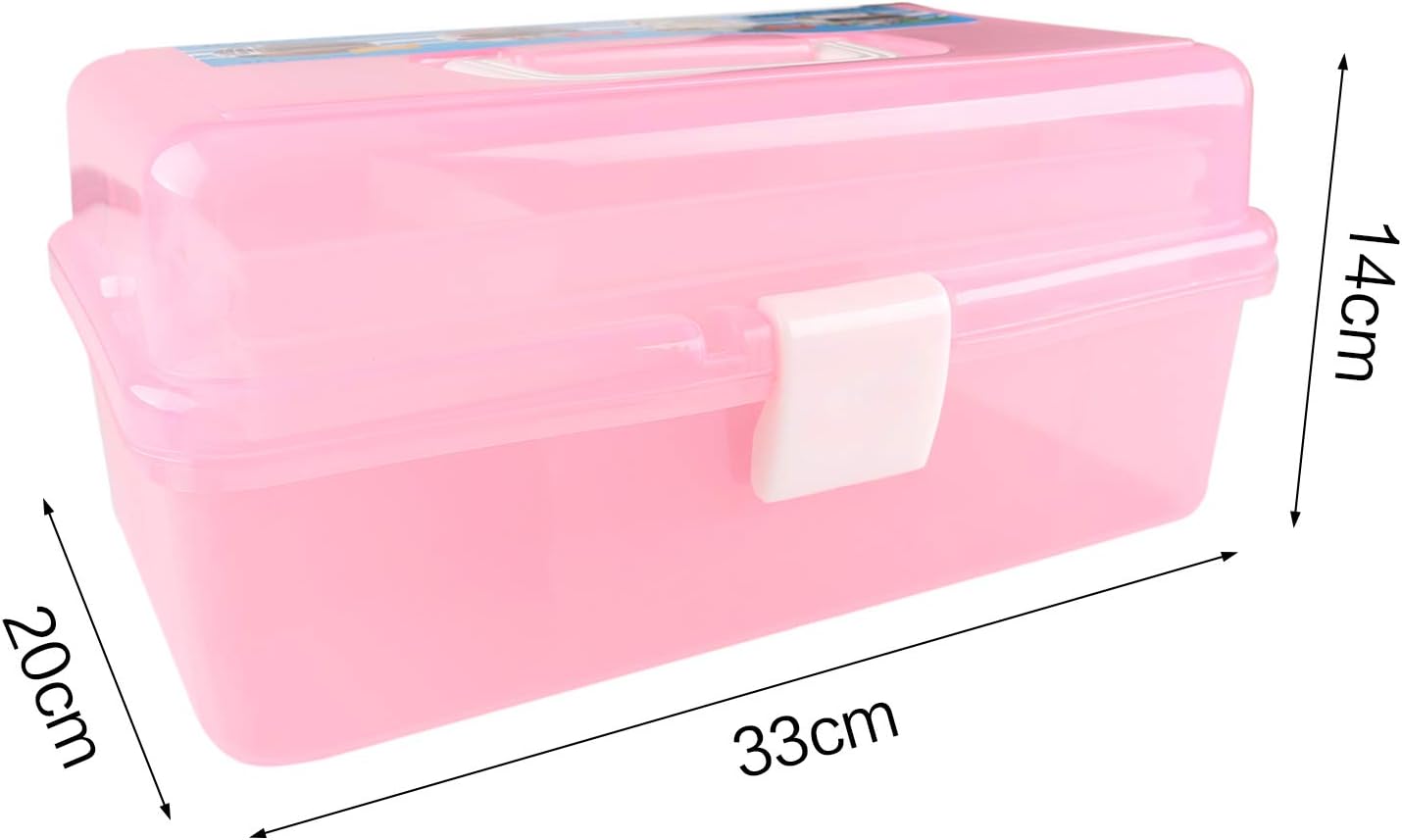 Craft Storage Box, 3 Layer Multipurpose Storage Box, cantilever tool box, Art Craft Organizer for Art Materials Medicine - Image 3