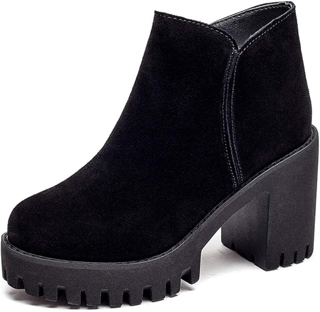 Stivaletti da donna con tacco basso per donne anziane, stivali da neve foderati in pile, invernali, caldi, antiscivolo, punta rotonda, stivali corti, casual, comodi, impermeabili, da donna, taglie