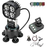 Omni-Directional Magnetic LED Pod Light 360&deg; Adjustable Off Road Work Lamp | 4000LM Wireless Remote Control Gimbal 12V Vehicle Auxiliary Lighting for Truck SUV ATV UTV Search Spotlight