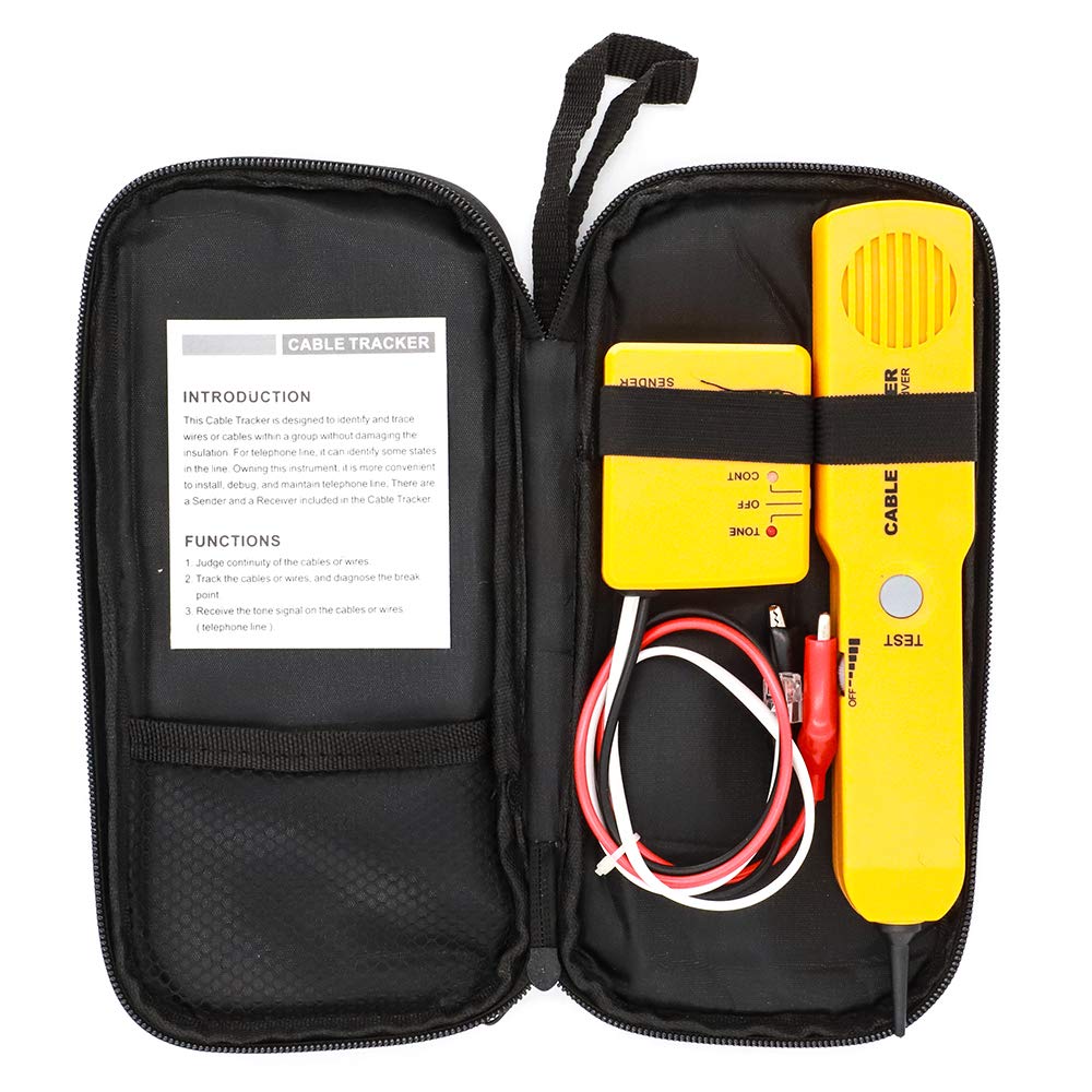 Cable Tracker,Network Cable Tester RJ11 RJ45 LAN Cable Toner Telephone Line Finder for Maintenance Collation, Telephone Line Test, Continuity Checking