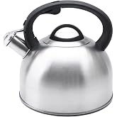 GGC 3L Tea Kettle for Stove Top, Loud Whistling Tea Kettles Water Boiler, Stainless Steel Kettle with Anti-Heat Handle and Simple Touch Button to Control Kettle Outlet