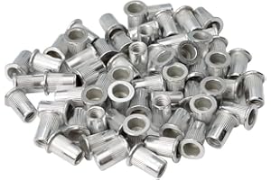 WANNABI 100 Pieces 1/4-20 Aluminum Rivet Nuts Threaded Inserts Rivnuts Nutsert