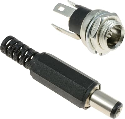 Switch Electronics 2.5mm x 5.5mm Male Female DC Power Panel Mount Socket Pair