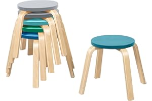 Back2School Express Bentwood Stackable Stools, Kids Furniture, Contemporary, 6-Piece