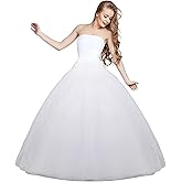 MeiLiMiYu Women's Hoopless Petticoat Crinoline Underskirt Skirt 4 Layers Ball Gown Petticoat Underskirt Slip Floor Length