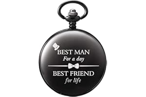 TREEWETO Men's Pocket Watch Best Man Pocket Watches for Wedding Gift for Man Father's Day Boyfriend Husband Brother