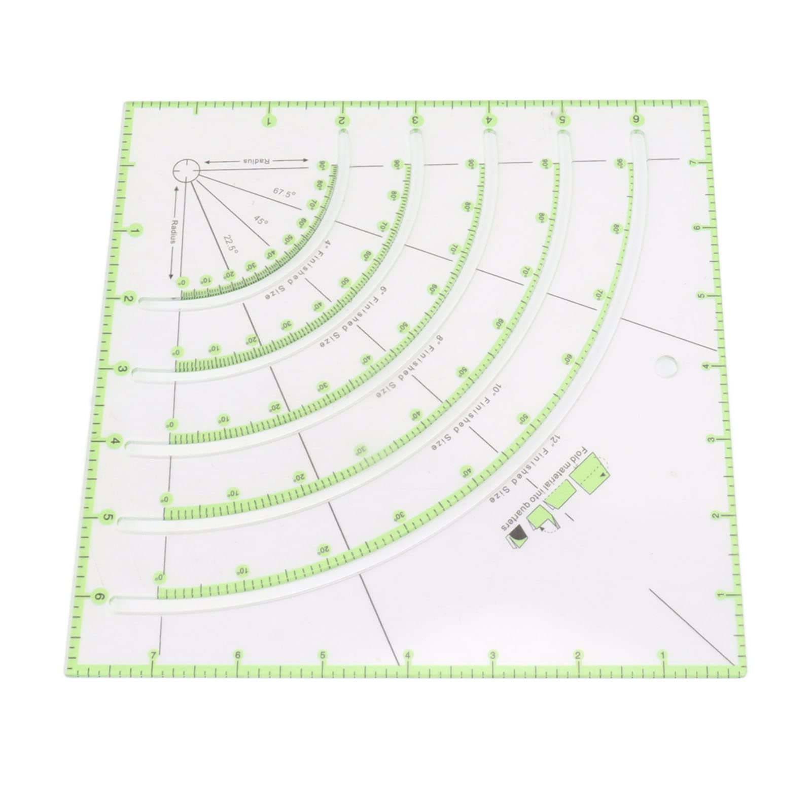 Quilting Ruler Cutting Cloth Acrylic Quilting Ruler Quilt Circle Cutter Ruler Ruler Template Acrylic Quilting Ruler Multifunctional Patchwork Sewing Craft Tool