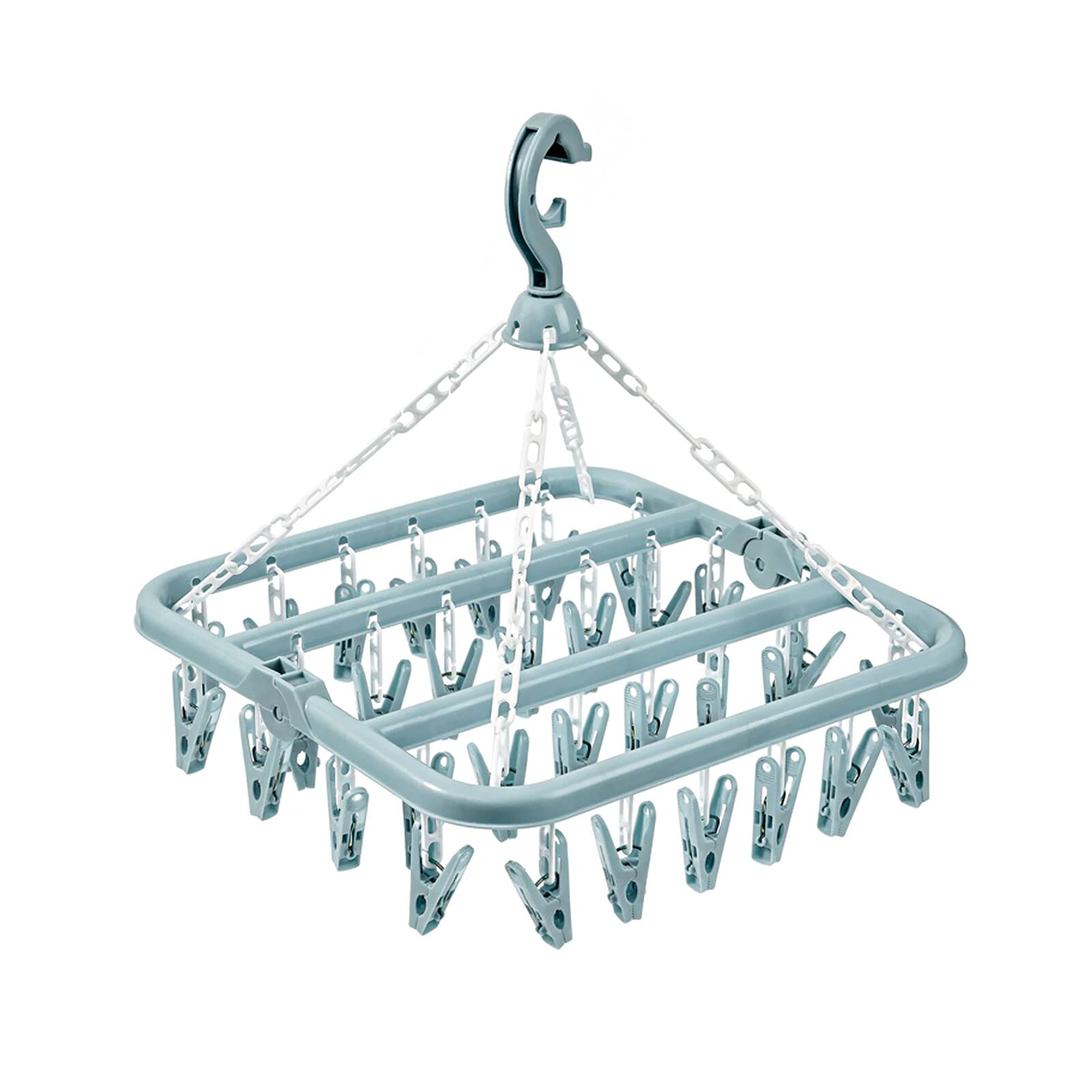 GmeDhc Foldable Clothes Airer with 32 Clips Underwear Hanger for Underwear Socks Windproof Small Items — image 1