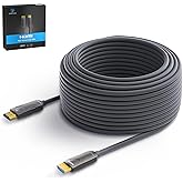 KIMTABO 4K HDMI Cable 100 ft，Fiber Optic HDMI Cord (HDMI2.0b, 18Gbps, 4K 60Hz 4:4:4 RGB, 1080p), Ultra High Speed Uni-Directional Active Slim Cord, Compatible with PC Laptop PS3 PS4 Projector HDTV