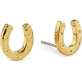 Horseshoe Earrings 18k Gold | Equestrian Jewelry Gift for Women Horse Lovers, Lucky Good Luck Charm Studs