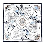 100% Silk Scarf Lightweight Fashion Nautical Marine Square Scarf Shawl Wraps 100% Silk Scarf Lightweight Fashion Nautical Marine Square Scarf Shawl Wraps