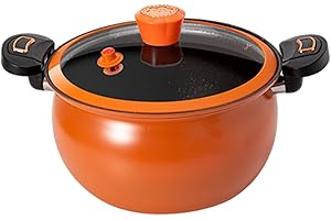 Pressure Pot, Mini Pressure Cooker, 8L Fast Heating Pot with Lock Handles, Non-Stick Stockpot with See-Through Lid for Gas, I