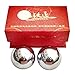 44mm Baoding Balls Chinese Health Exercise Stress Balls - Chrome Color / Traditional Beautiful Steel Palm Wooden Box Packaging