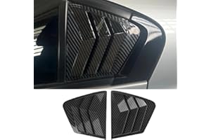 XITER 2PCS ABS Carbon Fibre Racing Style ABS Rear Side Window Louvers Air Vent Scoop Shades Cover Blinds for Honda Civic 9th Sedan 2012-2015 (Carbon Fiber BLACK)