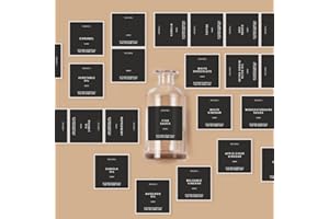 MoliMoli Black Minimalist Labels, Pantry Labels, Kitchen Labels, Organization Labels Set Including Oil Labels for Bottles, Cooking Sauce and Wine Labels, and Coffee Syrup Labels for Coffee bar
