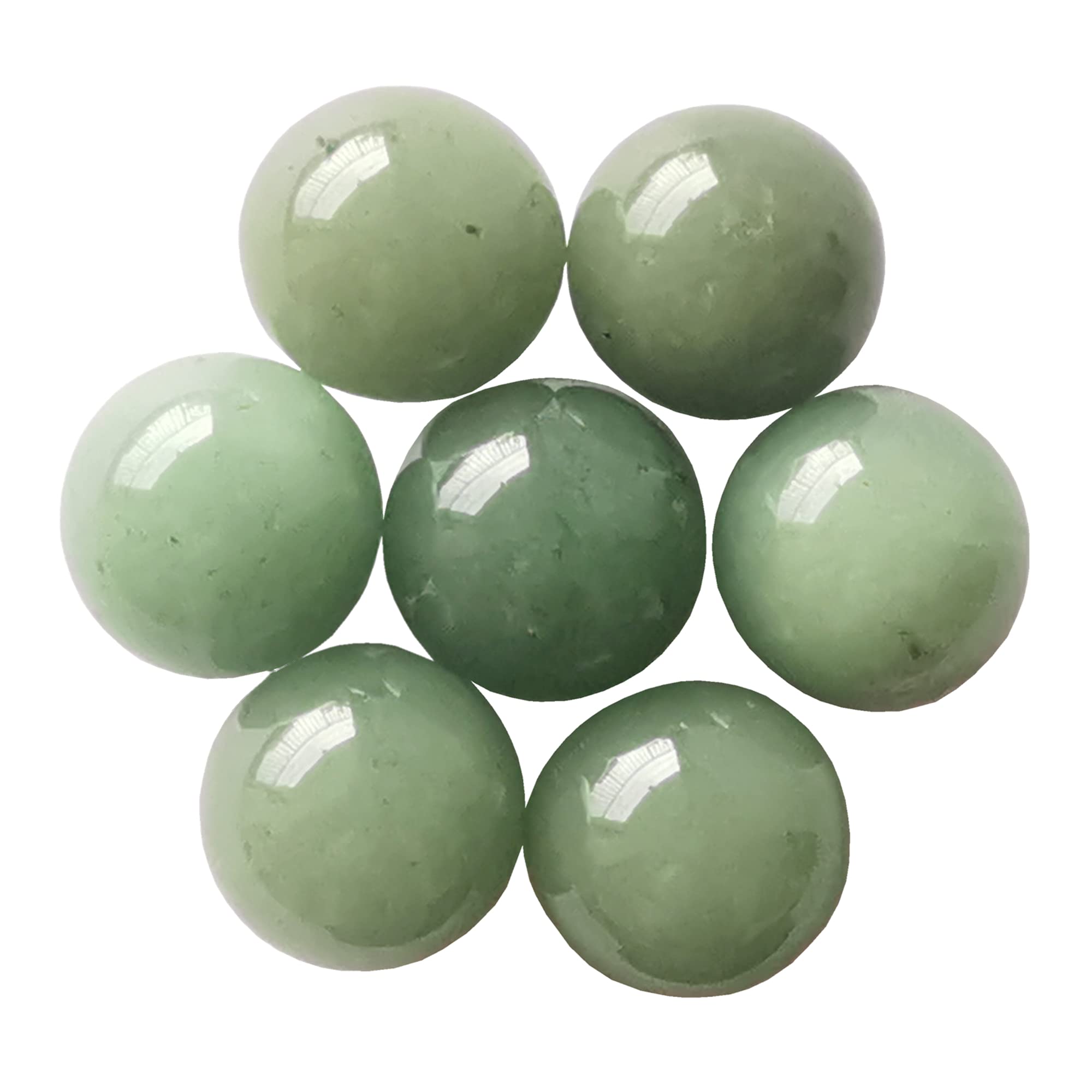 Manekieko 7 Pcs Natural Green Aventurine 2cm Crystal Sphere Ball Set,Feng Shui Chakra Aura Home Desk Decor Decorative Collection