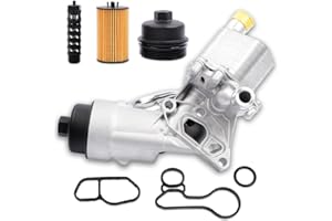 REEAUTO Engine Oil Cooler Filter Housing Assembly Adapter with Gasket, Filter Insert, Cap Compatible with 2011-2021 Cruze Sonic Trax Buick Encore 1.4L Turbo Replace 918-428 55565388 88179-91400 55566784
