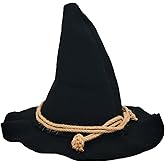 nigsouy Witch Wizard Hat for Adults, Felt Wide Brim Pointed Hat, Oktoberfest, Halloween Scarecrow Costume Accessory