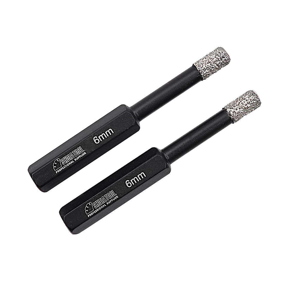 SHDIATOOL Dry Diamond Drill Bits 2PK 6mm Hex Shank for Porcelain Tile Ceramics Marble