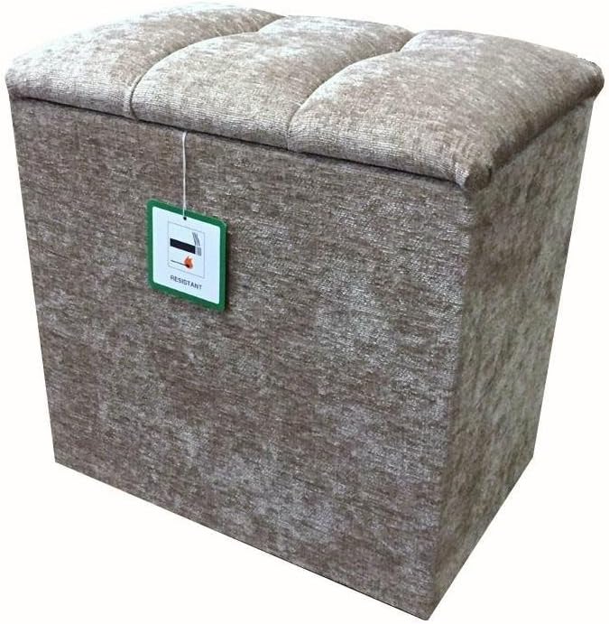 Elegance Furnishings Small Linen Box/Dressing Table Stool a lift up Button lid in a Quality Mink Chenille fabric.Ideal any room in the house