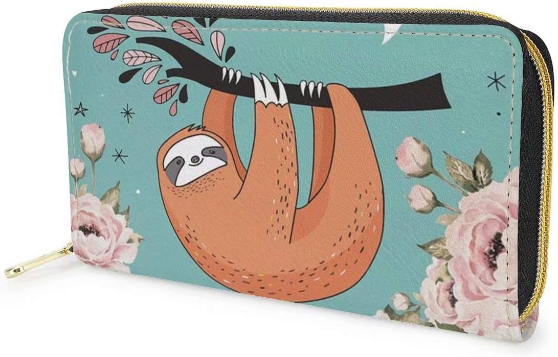 chaqlin Women Wallet Funny Sloth Print Casual Leather Purse for Cell Phone Girl Ladies Credit Cards Coins Organizer Purse Handbags - Image 4
