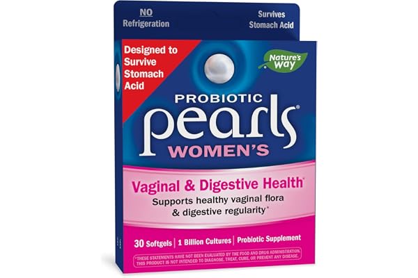 Nature's Way Probiotic Pearls for Women, Vaginal and Digestive Health Support*, Protects Against Occasional Constipation and