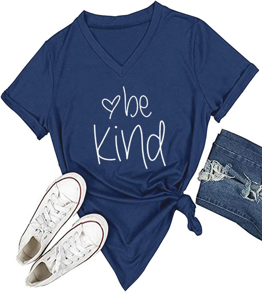 Sponsored Ad - Womens T Shirt Casual Cotton Short Sleeve V-Neck Graphic T-Shirt Tops Tees