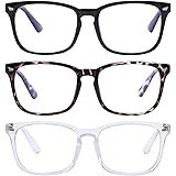 Unisex Blue Light Blocking Glasses Blue Filter Computer Glasses (Anti Eye Eyestrain) Gaming Glasses for Women Man (3pc-Leopar