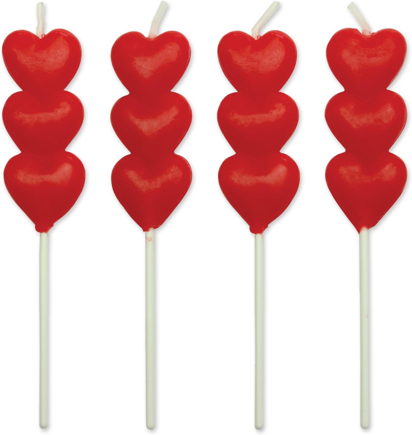 PME Red Hearts Candles, Set of 8